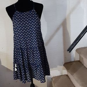 Navy print dress or top